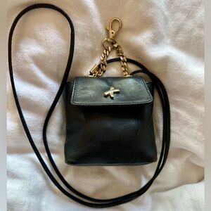 Paloma Picasso Black Leather Crossbody mini Bag/keychain